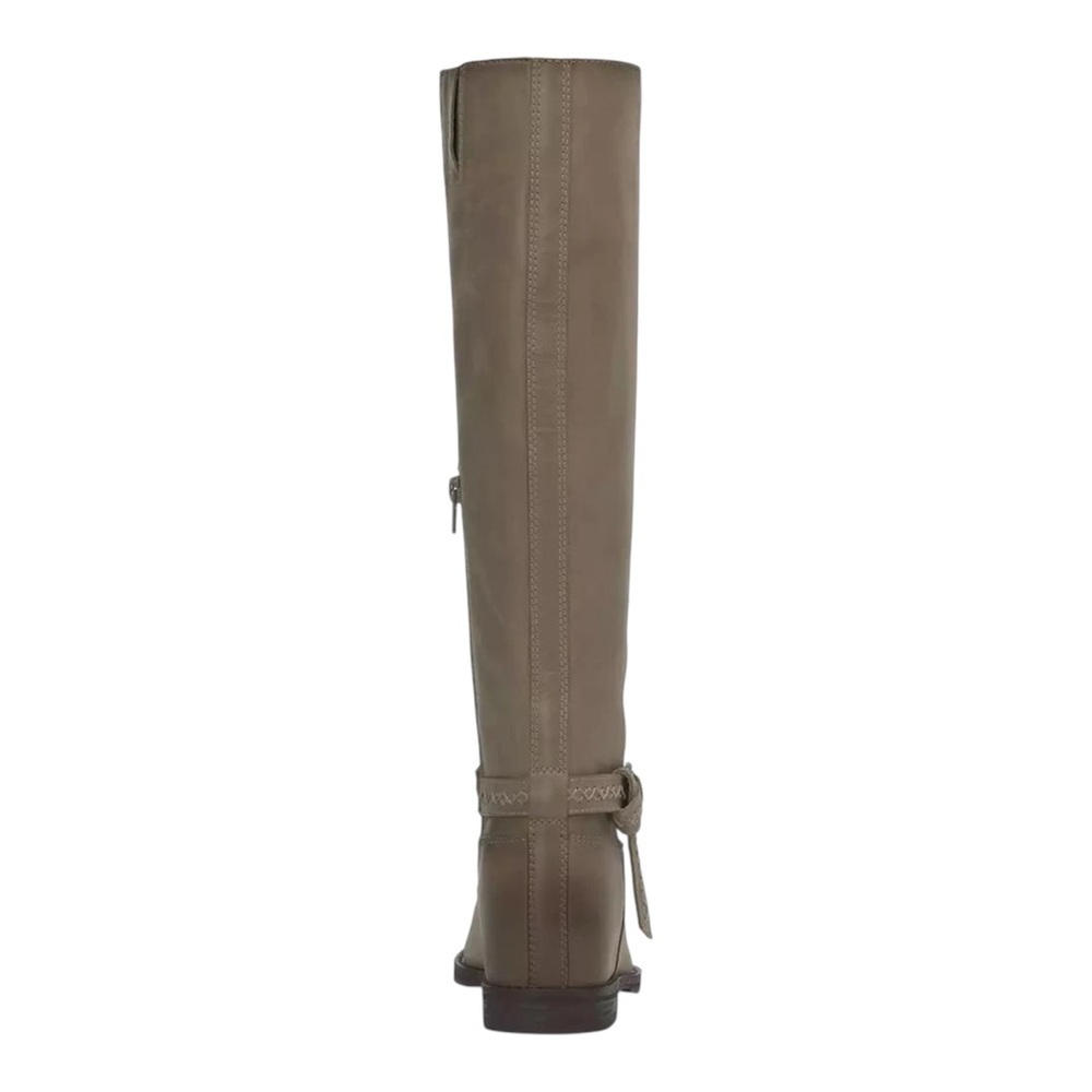 Lucky Brand Maltet Tall Buckle Riding Boots Silver Cloud Leather - Picture 3 of 5